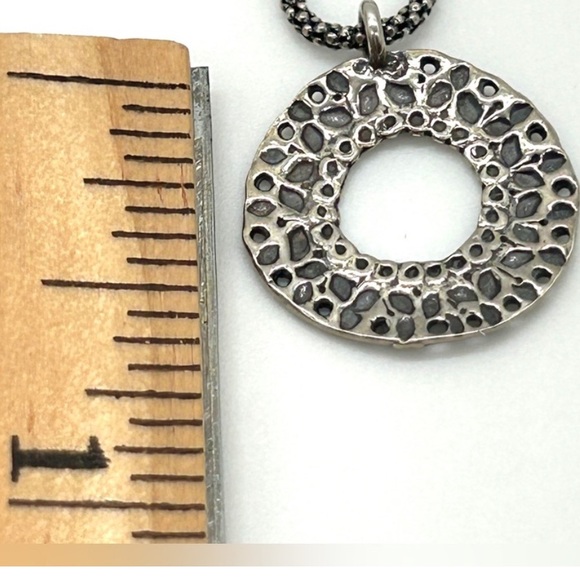 Silpada Hammered Disc Popcorn Chain Necklace - Picture 3 of 4